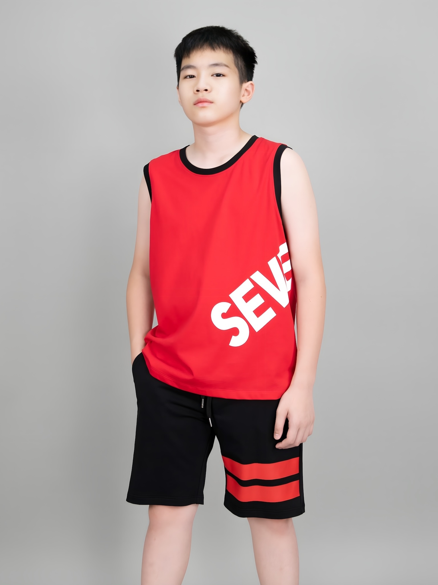 Áo 3 lỗ đỏ chữ SEVEN