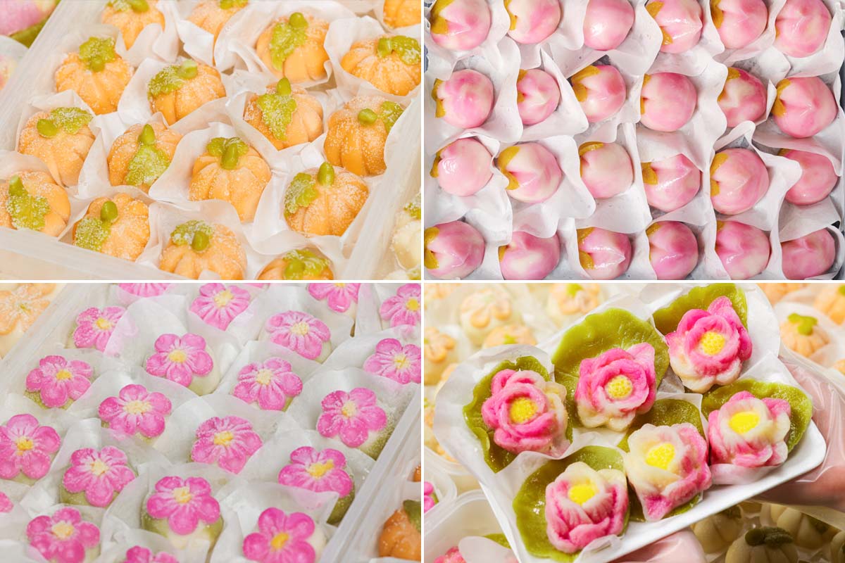 Set bánh trôi nổi bật với đa dạng màu sắc và hình dáng