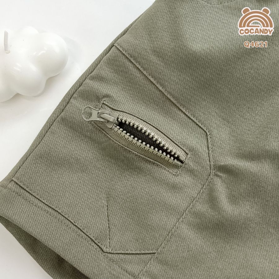 Quần cộc kaki XANH RÊU 2 túi khóa kéo_thumbnail_4
