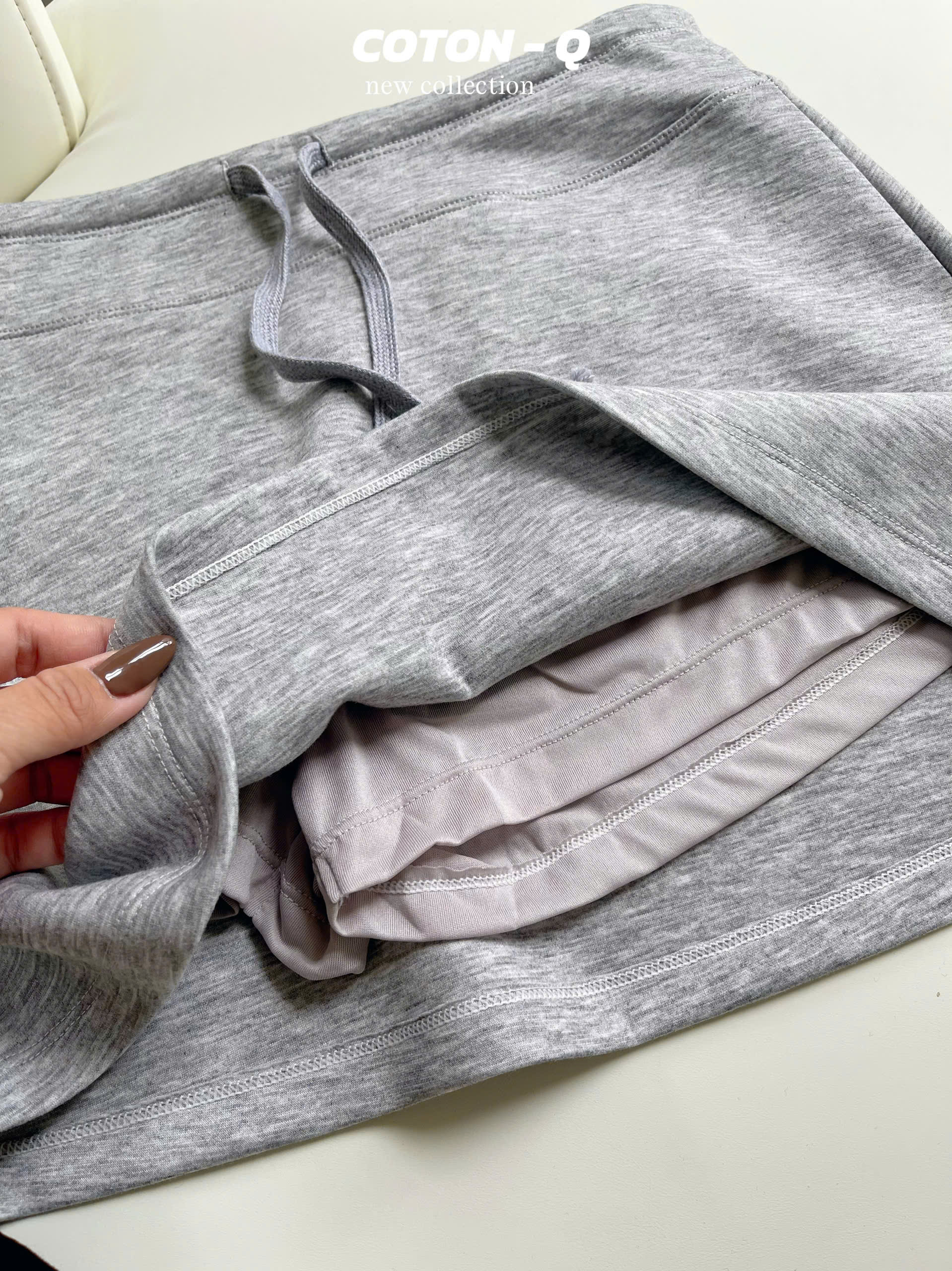 Chân váy thun umi phối túi ( XÁM )_thumbnail_8