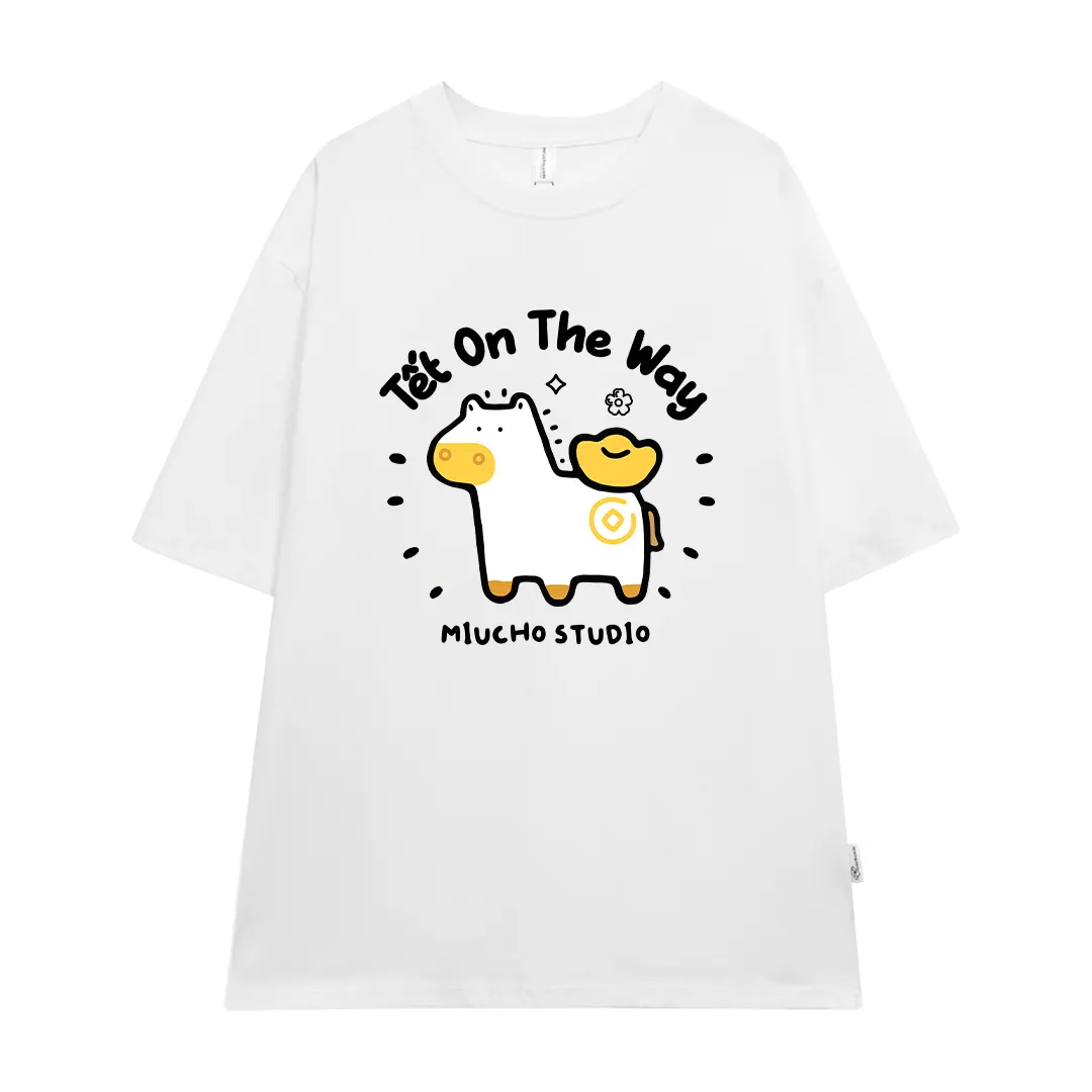 Áo thun form rộng unisex Miucho vải thoáng mát thấm hút tốt Tết On The Way 2888_thumbnail_0