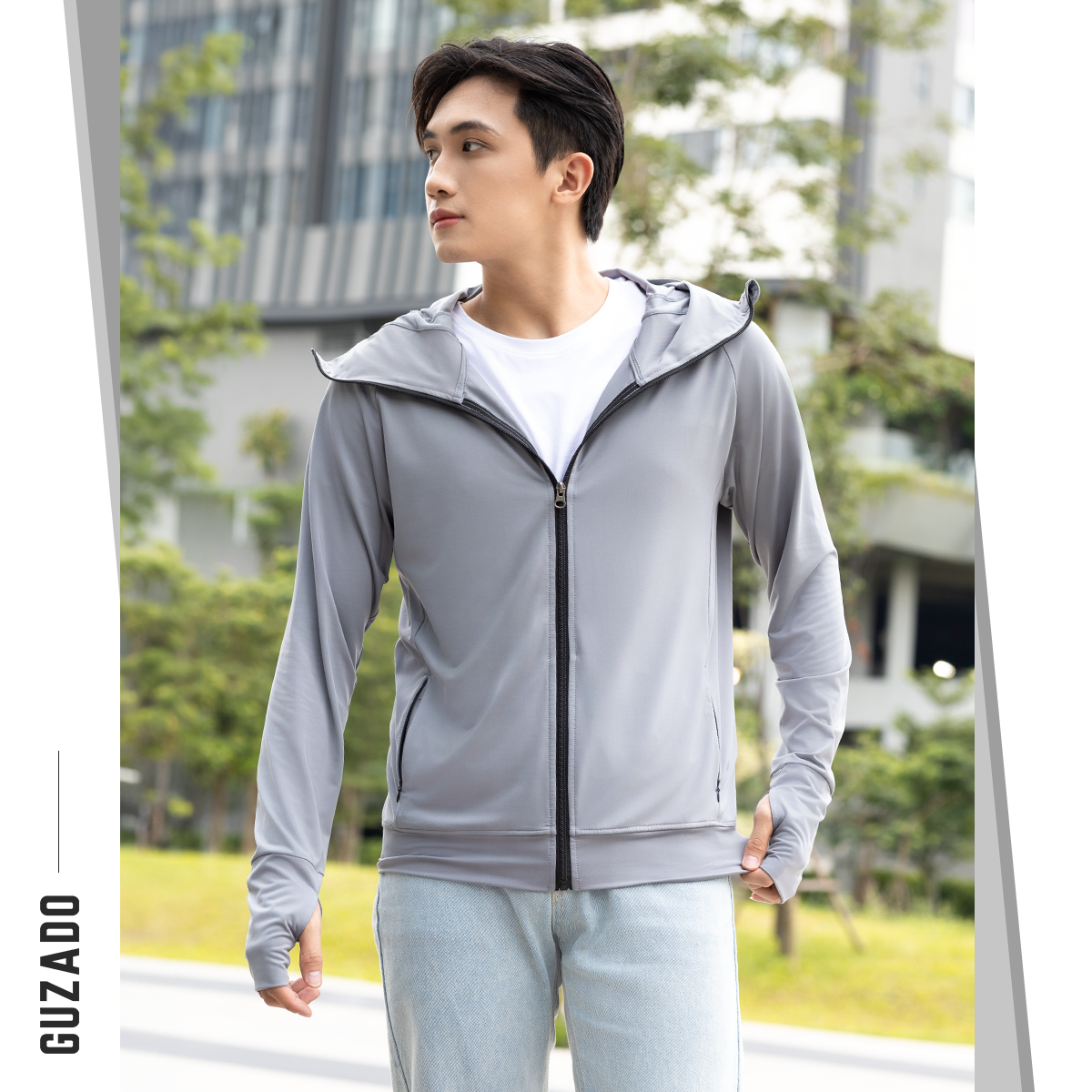 Áo Chống Nắng 2 Lớp Unisex Thông Hơi Khóa Kéo Mũ Trùm Kín Mặt Chống Tia UV GCN02_thumbnail_19