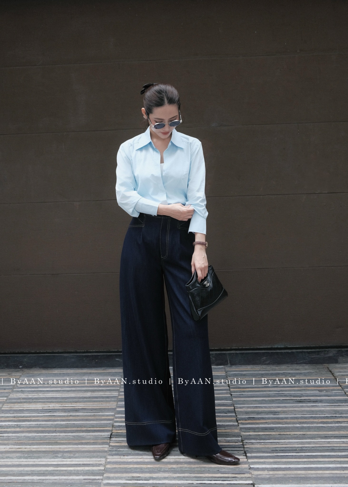 Quần denim suông ByAAN