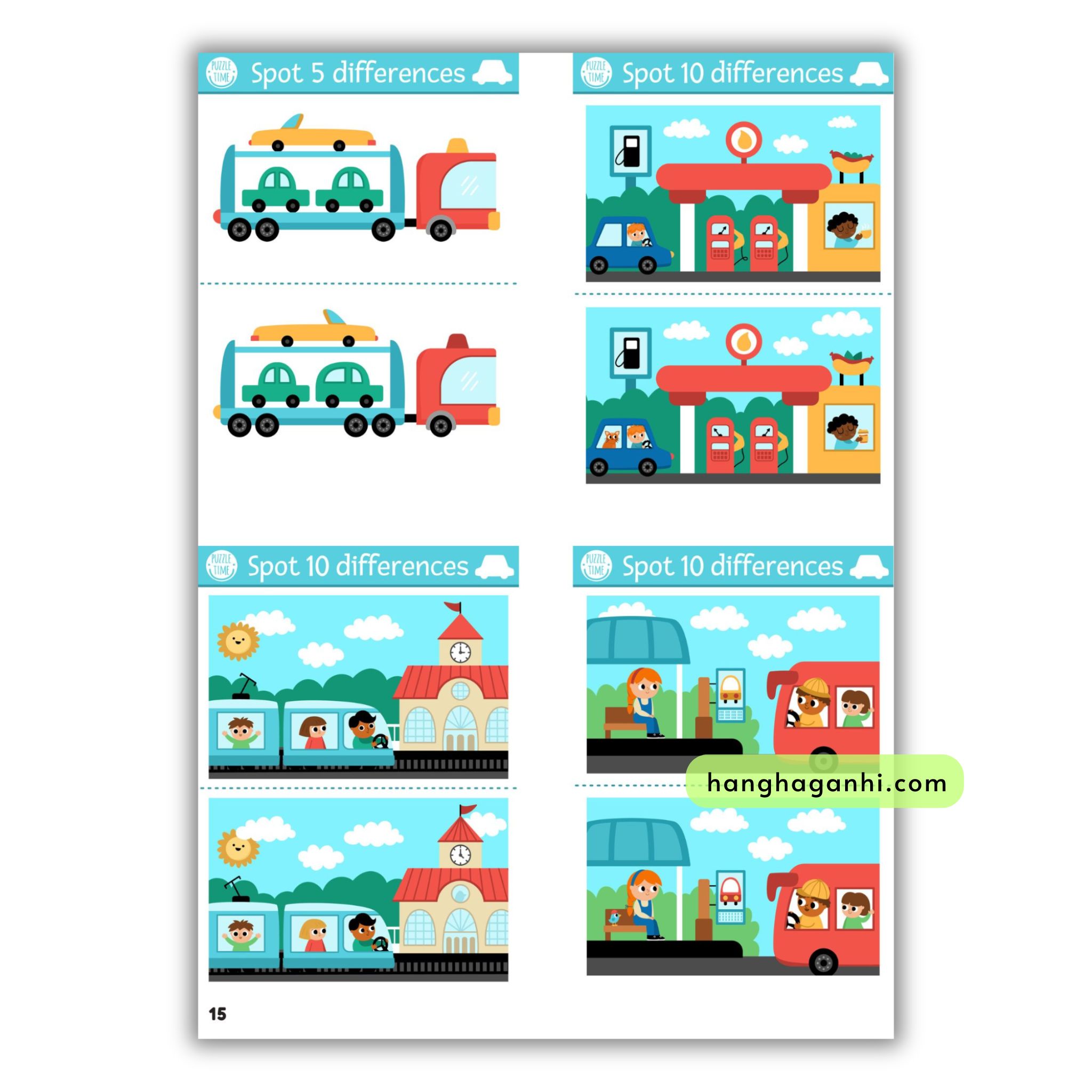 Học liệu Spot the Differences, luyện tư duy tập trung tìm điểm khác biệt giữa 2 bức tranh, ép plastic, tặng bút viết xóa_thumbnail_4