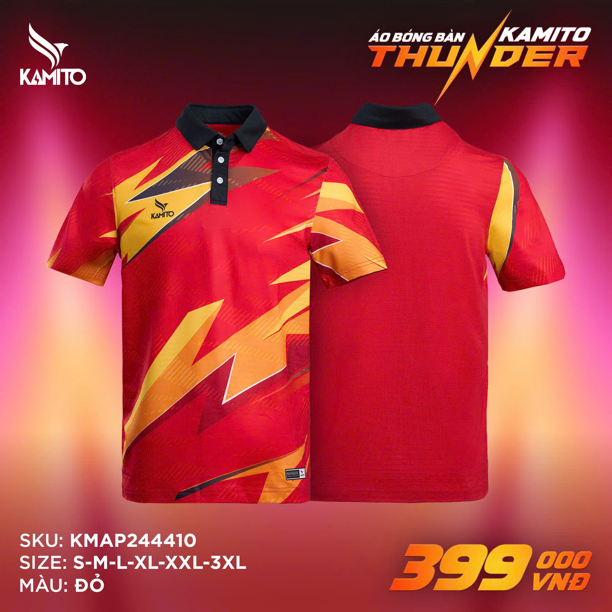 ÁO POLO PICKLEBALL KAMITO THUNDER