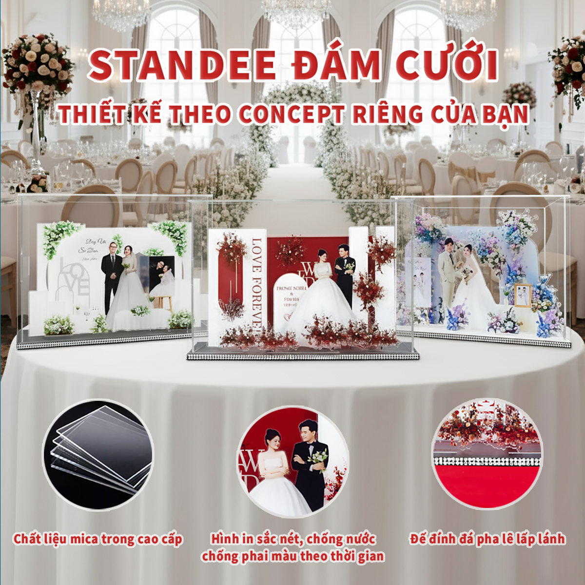 Standee Đám Cưới – Mô Hình Mica 3D Trang Trí, In Ảnh Theo Yêu Cầu, Quà Cưới Decor (Tặng Hộp+ Túi) - Size tính theo chiều ngang_thumbnail_3