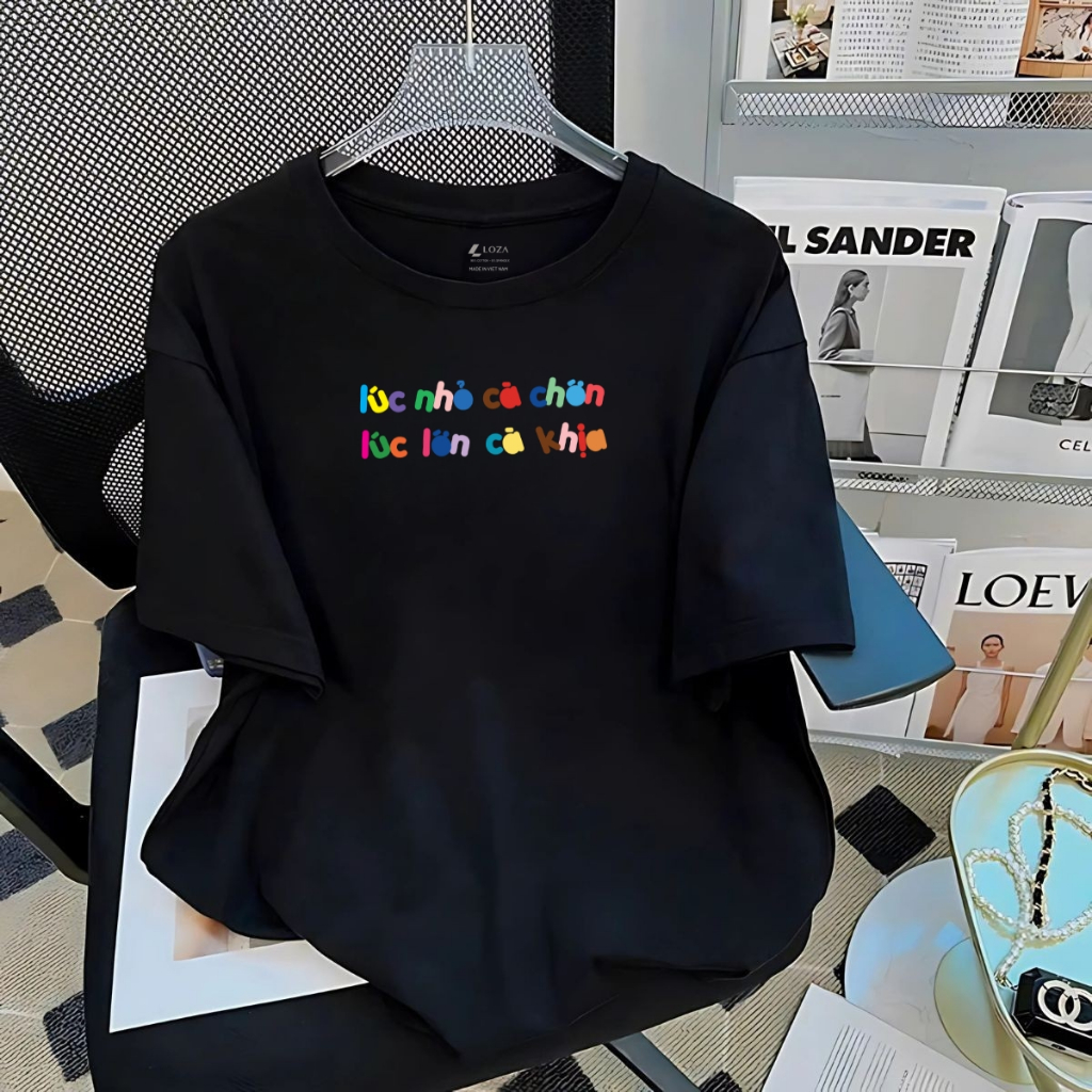 [Form rộng] Áo phông nữ in chữ 