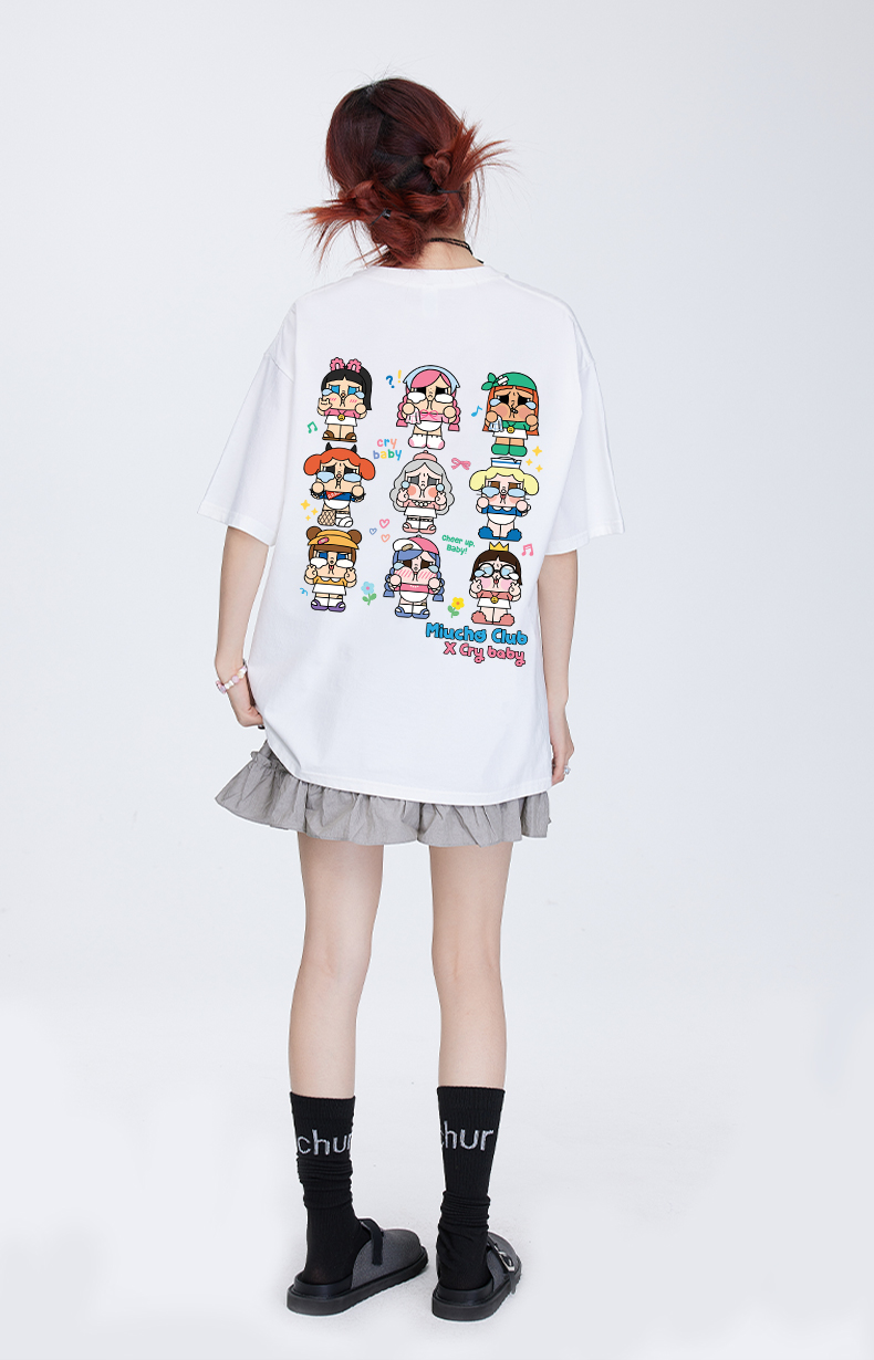 Áo thun CRY BABY nhiều màu ATD1334 Miucho form rộng vải cotton in mix_thumbnail_5