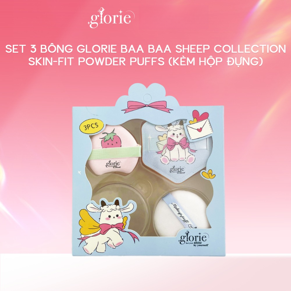 006 Set 3 bông phấn + hộp