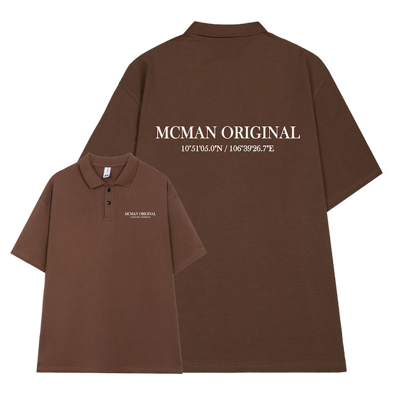 Áo polo nam form rộng đẹp PLD186 Miucho Man tay lỡ vải cotton mềm mại cho nam in Typography