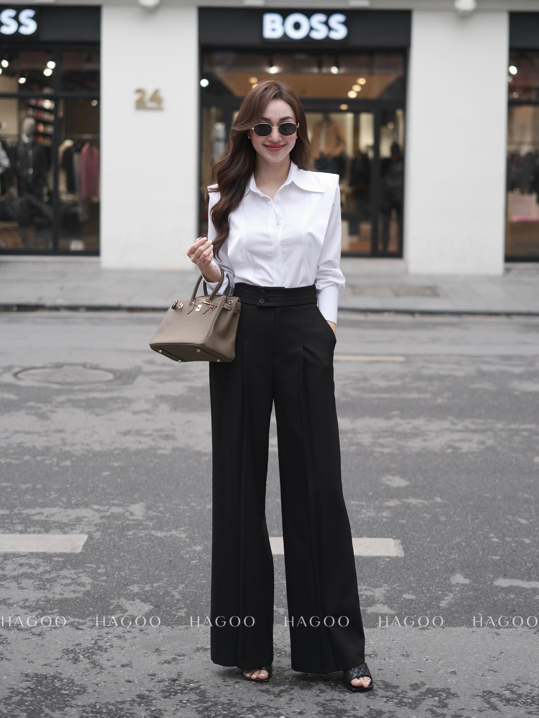 Quần suông diễu ly cạp HAGOO