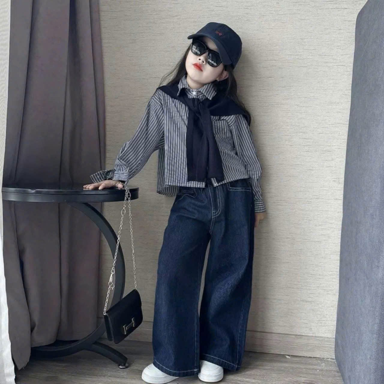 [M38] Set jeans sơ mi vạt