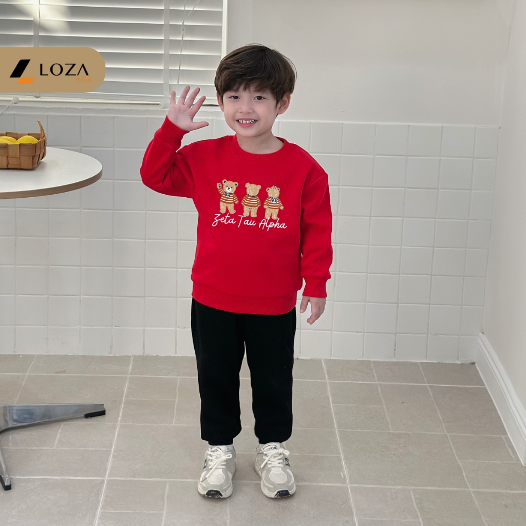 Bộ nỉ bé trai in 3 chú gấu - Loza Kids BI553_thumbnail_3