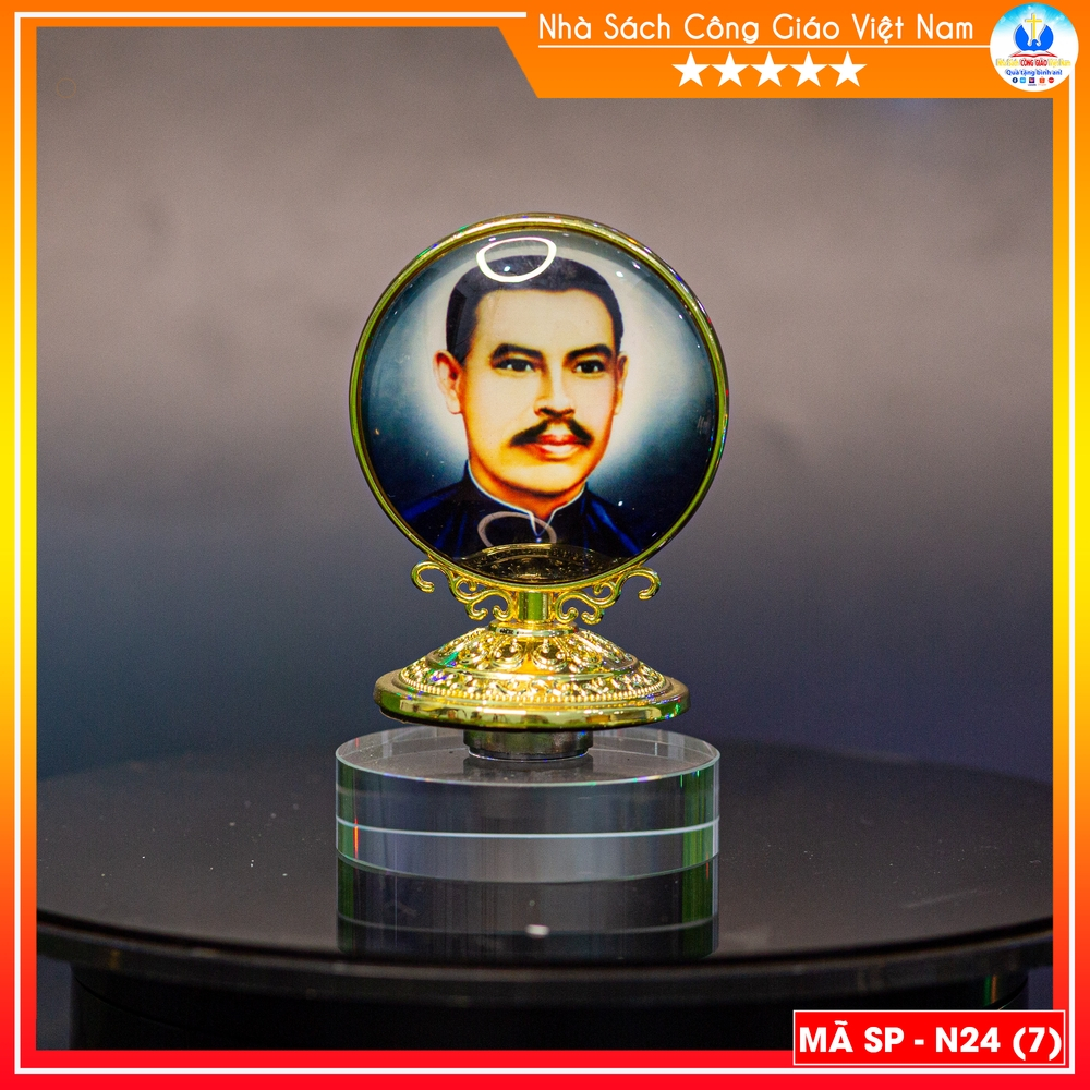 Tượng phale xoay để xe ô tô, để bàn in hình cha Trương Bửu Diệp & Chúa Thương Xót N24-12 Quà tặng Công Giáo_thumbnail_0