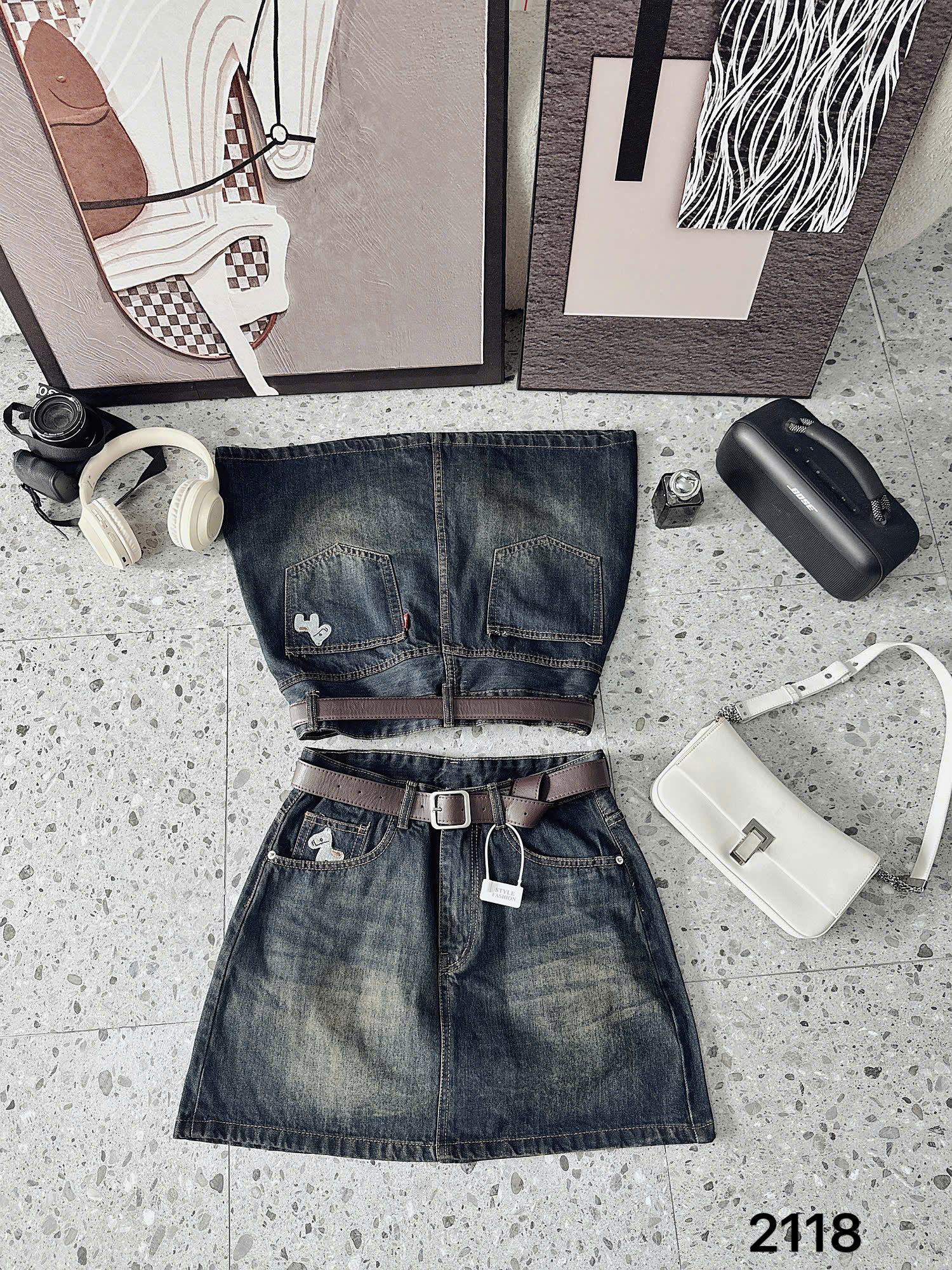 BIGSIZE - Chân váy jean QC thêu ngựa JV2118_thumbnail_3