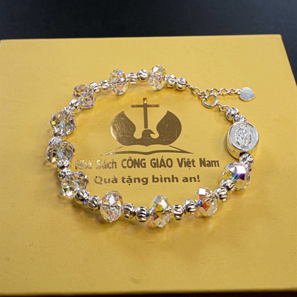 Lắc phale Swaroski mix bạc charm Đức Mẹ P18 ✔_thumbnail_3