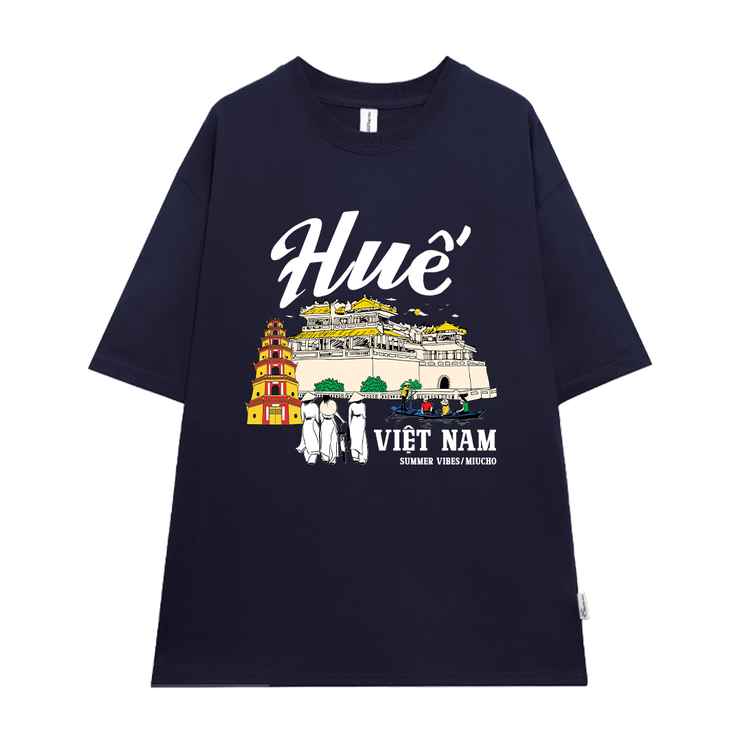 Áo thun du lịch Huế ATD1265 Miucho vải cotton thoáng mát in mix_thumbnail_17