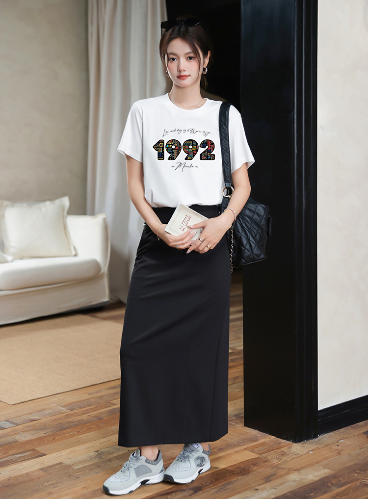 Áo thun nữ in năm sinh 1992 form vừa regular vải cotton 4c thoáng mát ARD1779 Miucho Chic in mix_thumbnail_2