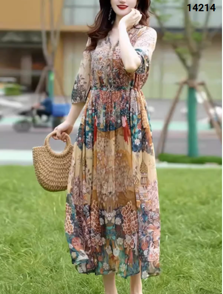 14214-Đầm voan xòe fom oversize tay lở in họa tiết (voan, lót)_thumbnail_3