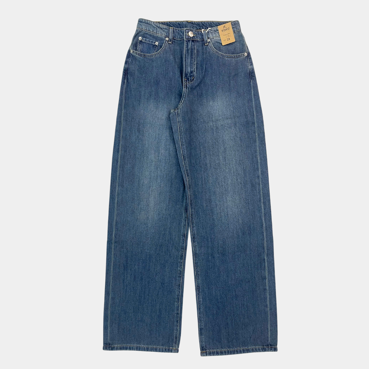 Quần Jean ống rộng Basic Túi trơn