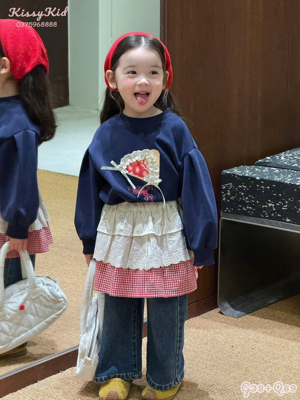 (Q69) Quần bò mềm ống đứng Kiai kèm bèo