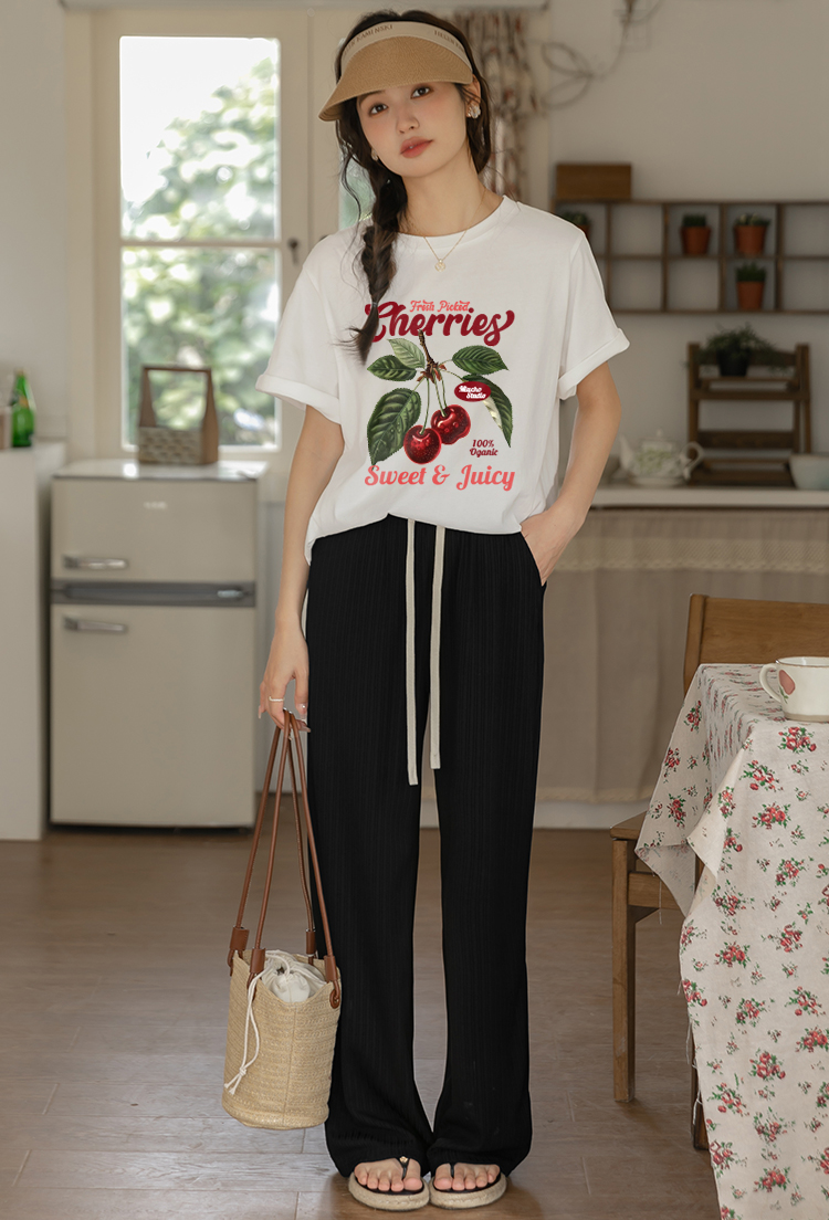 Áo thun nữ form vừa 2195 Miucho Chic vải cotton thoáng mát co giãn cổ tròn in mix_thumbnail_4
