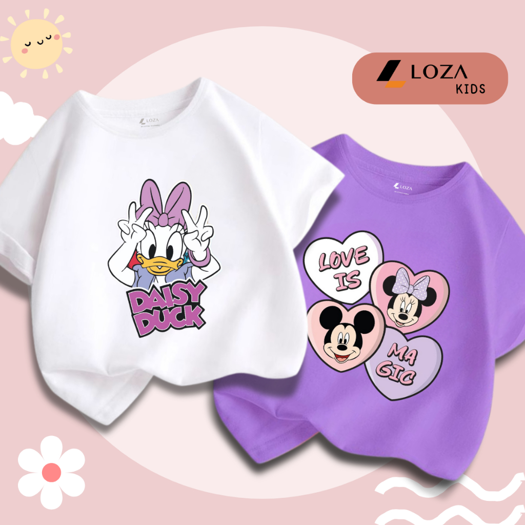 Áo thun bé gái in hình Mickey Vịt Donal - Loza Kids Mã CA005_thumbnail_8