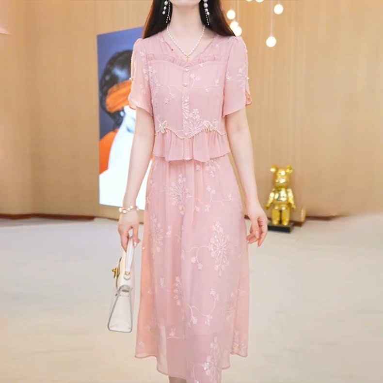 18015-Đầm xòe hồng  giả rời viền ren cách diệu(voan, lót)_thumbnail_1