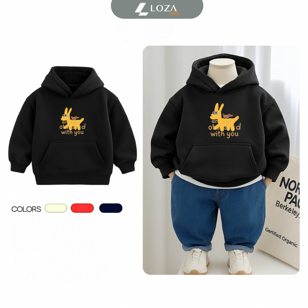 Áo nỉ hoodie màu đen bé trai in nhiều hình -  Loza Kids HN005_thumbnail_5
