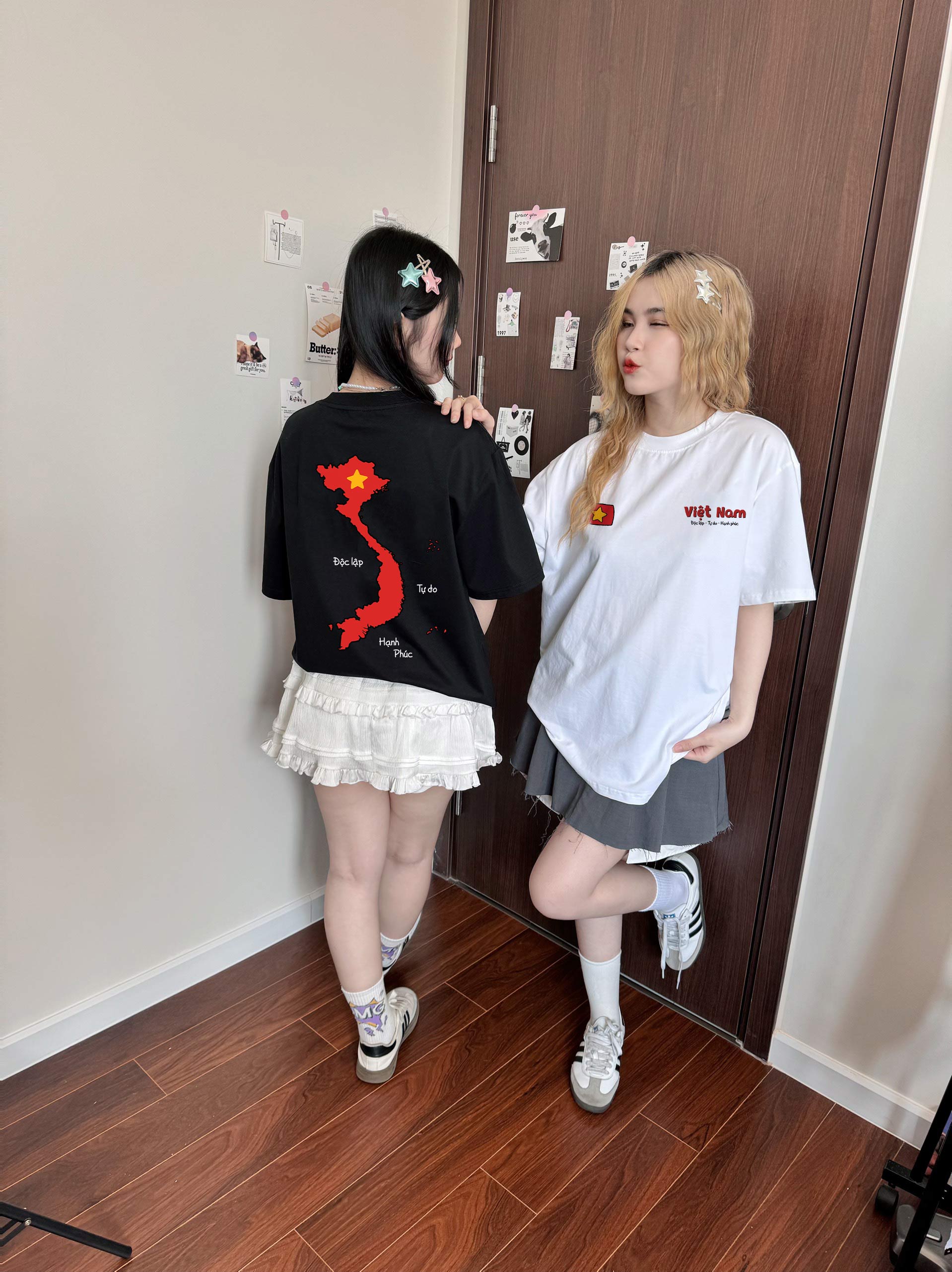 Áo thun nữ form rộng Việt Nam tôi yêu 2133 Miucho cổ tròn vải cotton 4c 220gsm thoáng mát in mix_thumbnail_5