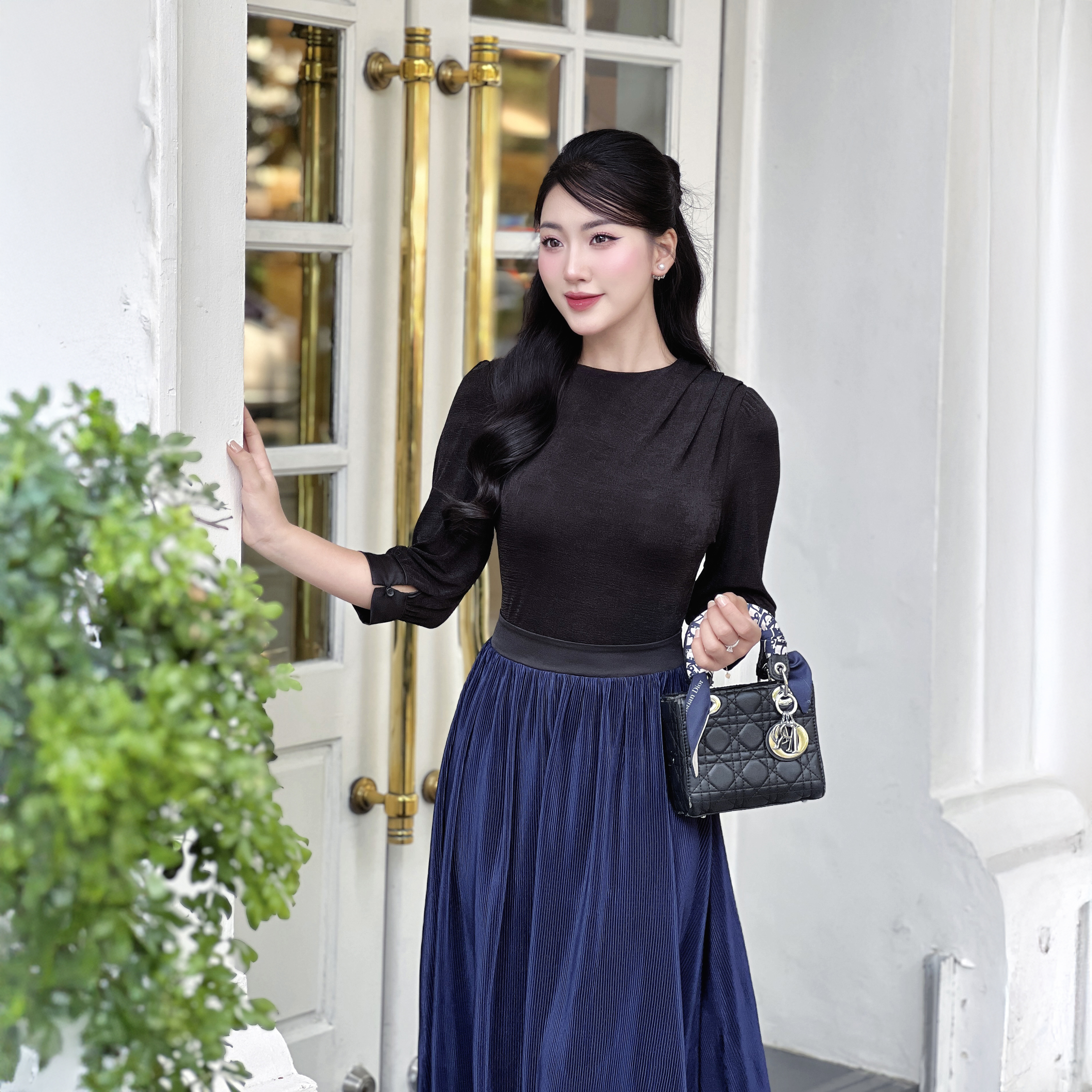 Chân váy công sở Narsis B24010 dáng dài xếp ly, trẻ trung, dễ phối đồ._thumbnail_2