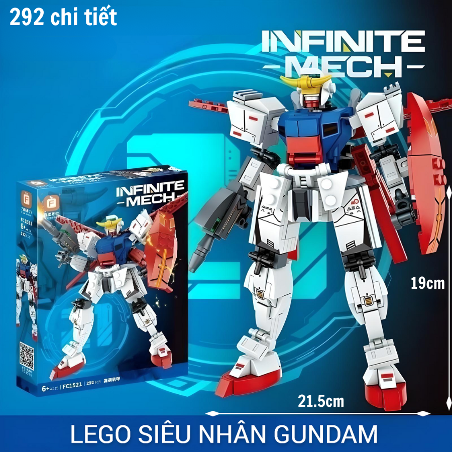 LEGO Mô hình lắp ghép 𝐒𝐢𝐞̂𝐮 𝐍𝐡𝐚̂𝐧 GUNDAM 300 chi tiết_thumbnail_6