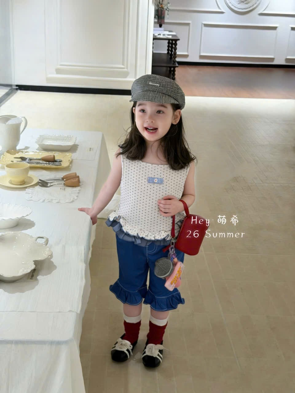 D198 - Quần lửng xanh gấu bèo loe hãng HMX