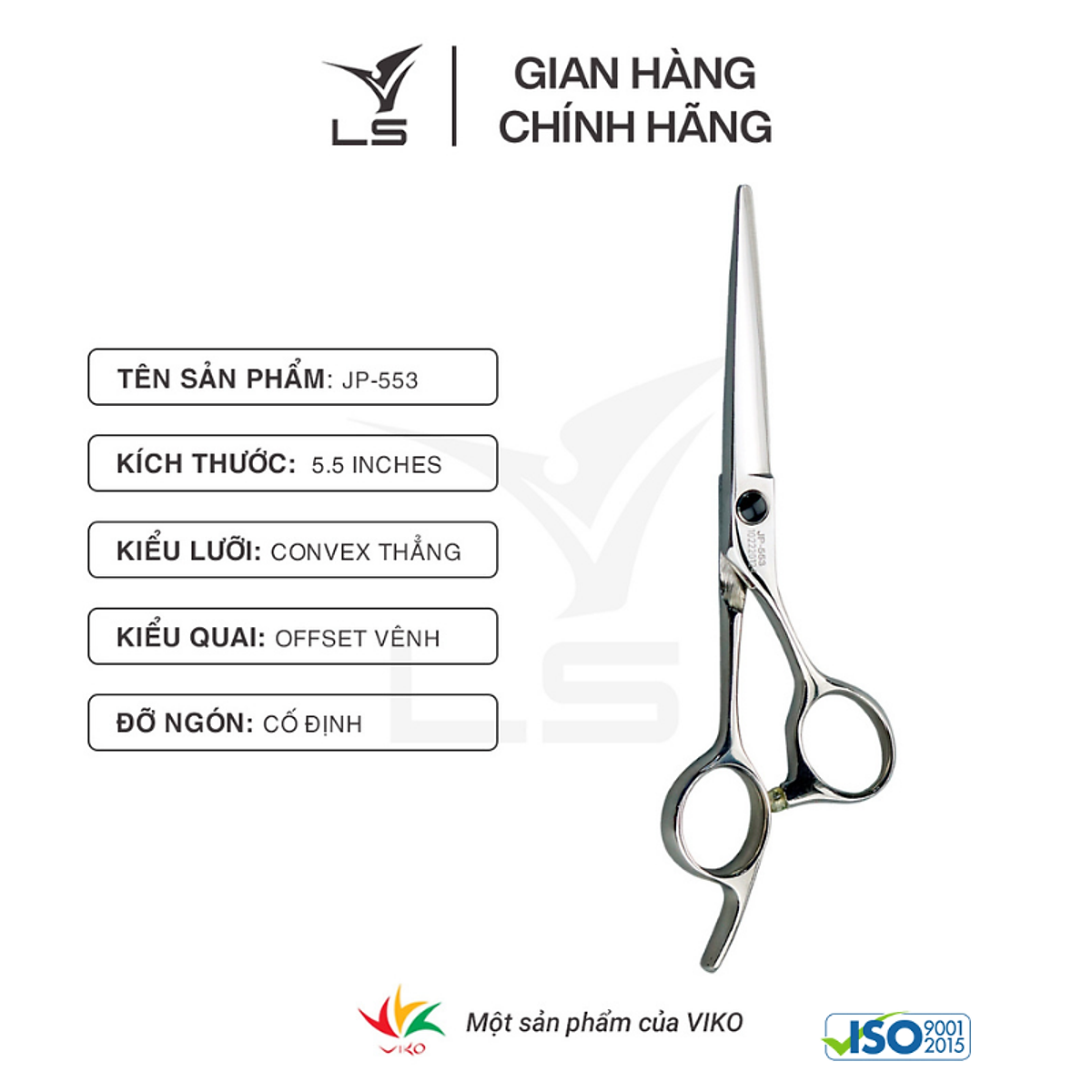 Kéo cắt tóc Viko LS JP553 size kéo 5.5 inches - bảo hành 1 năm_thumbnail_4