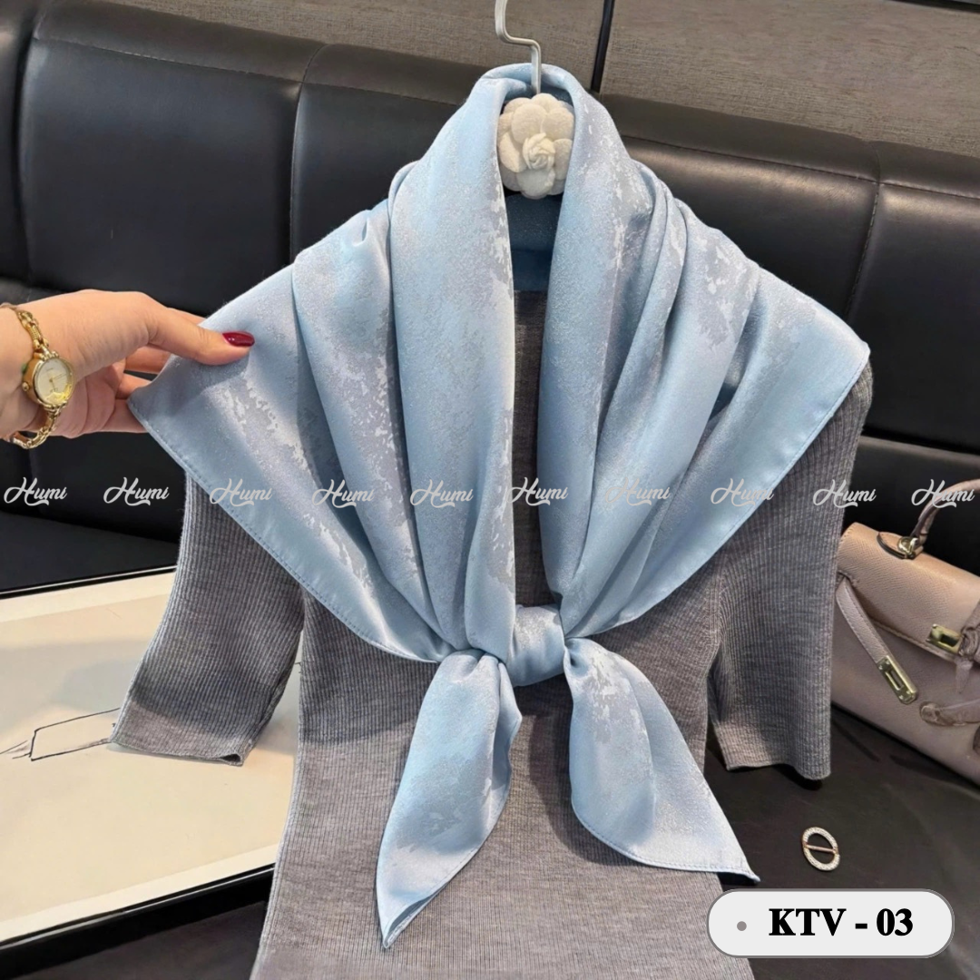 KHĂN LỤA VUÔNG KIM TUYẾN (KTV-03 XANH DƯƠNG)