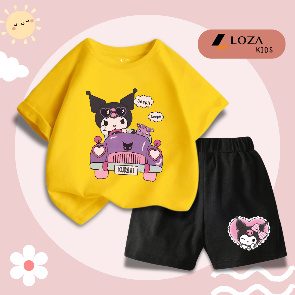 Bộ đồ bé gái in hình Kuromi lái xe -  Loza Kids SB309_thumbnail_6