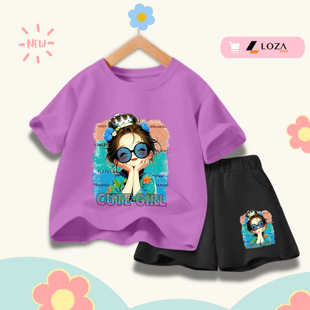 Bộ đồ bé gái in hình Cô gái đeo kính - Loza SB363_thumbnail_2