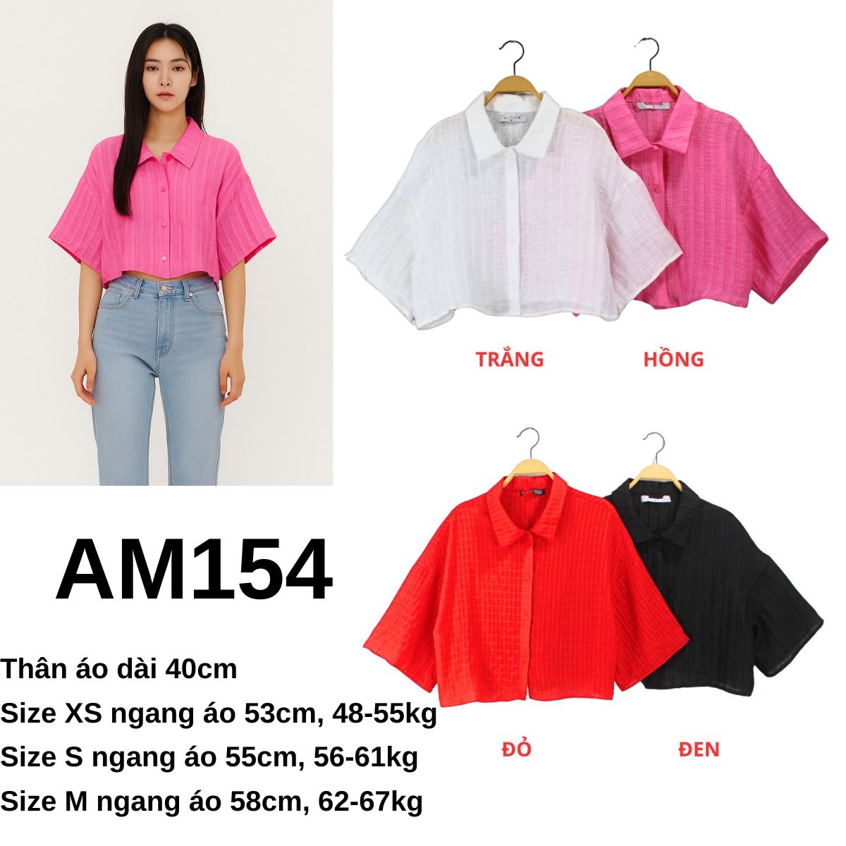 AM154 Áo sơ mi crop