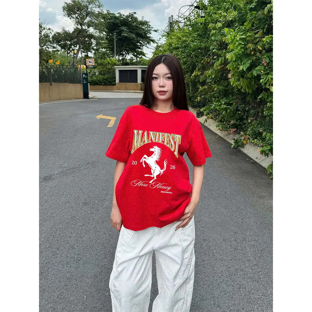 Áo thun boxy Tết Bính Ngọ Miucho vải dày dặn thoáng mát tay ngắn cổ tròn in mix 2909_thumbnail_6