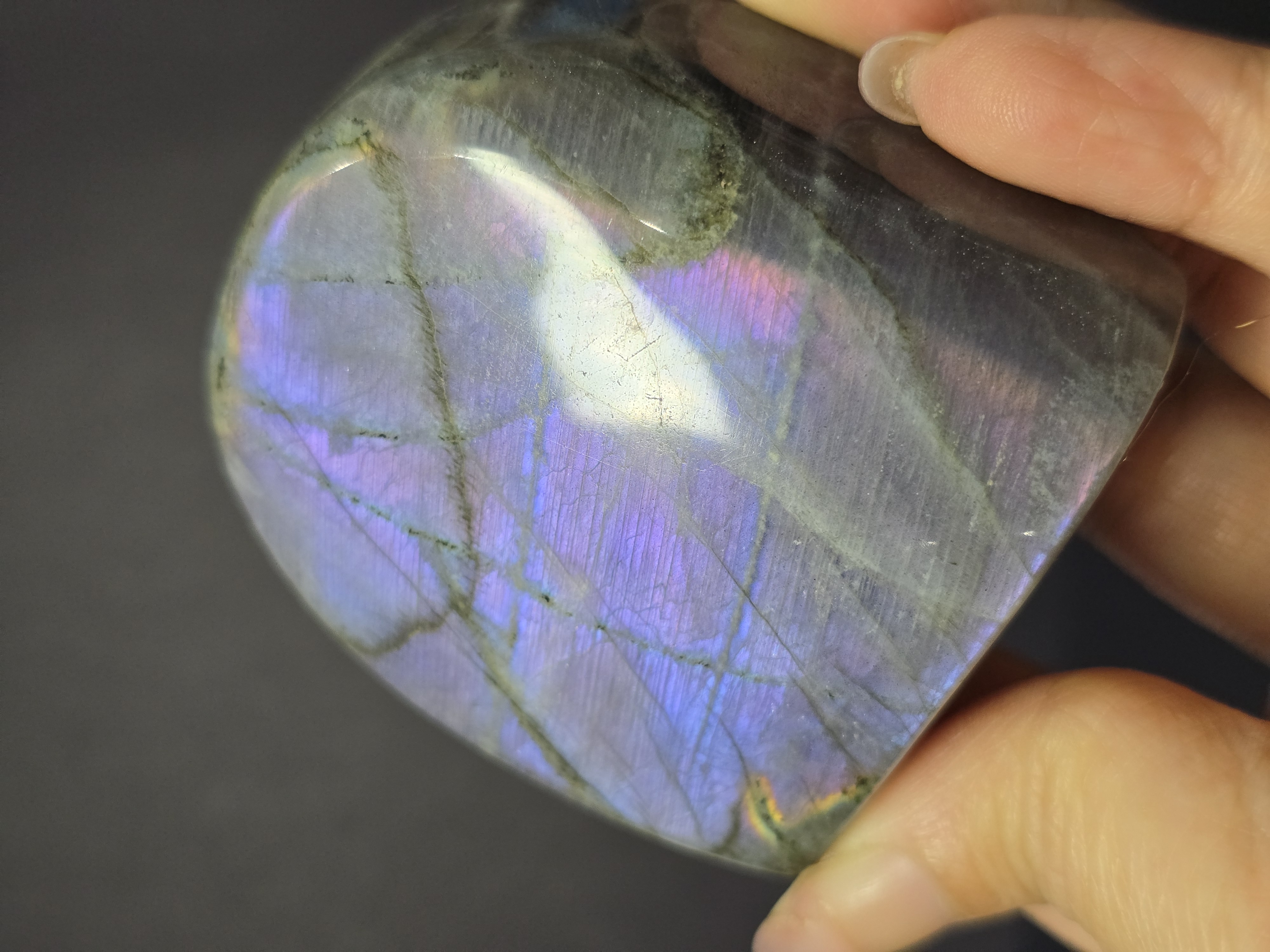 Labradorite / Đá Xà Cừ / Hắc Nguyệt Quang Ánh Tím Xanh Sunset Dạng Freeform Để Bàn_thumbnail_15