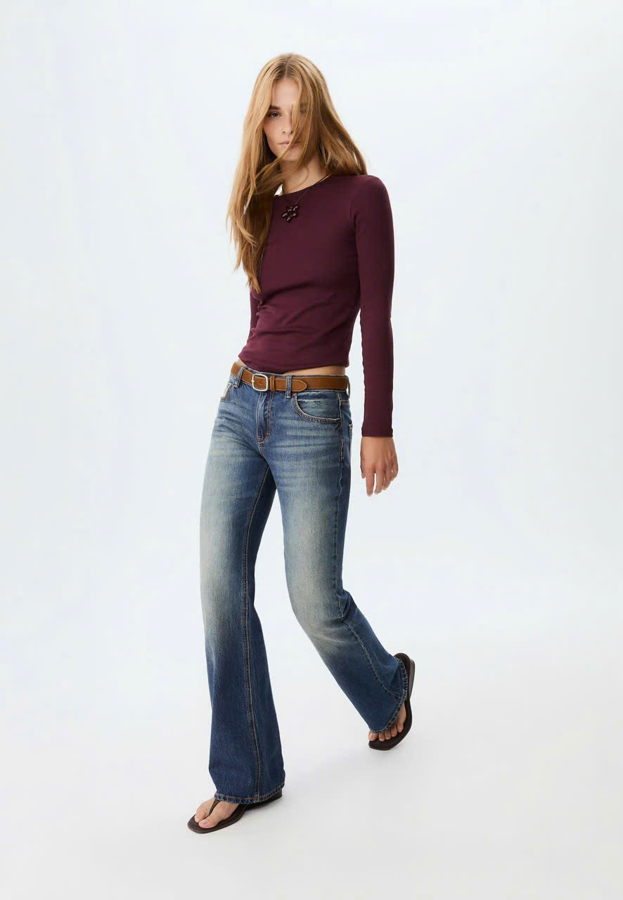 Q336 QUẦN JEAN ỐNG LOE ( KÈM THẮT LƯNG )_thumbnail_2