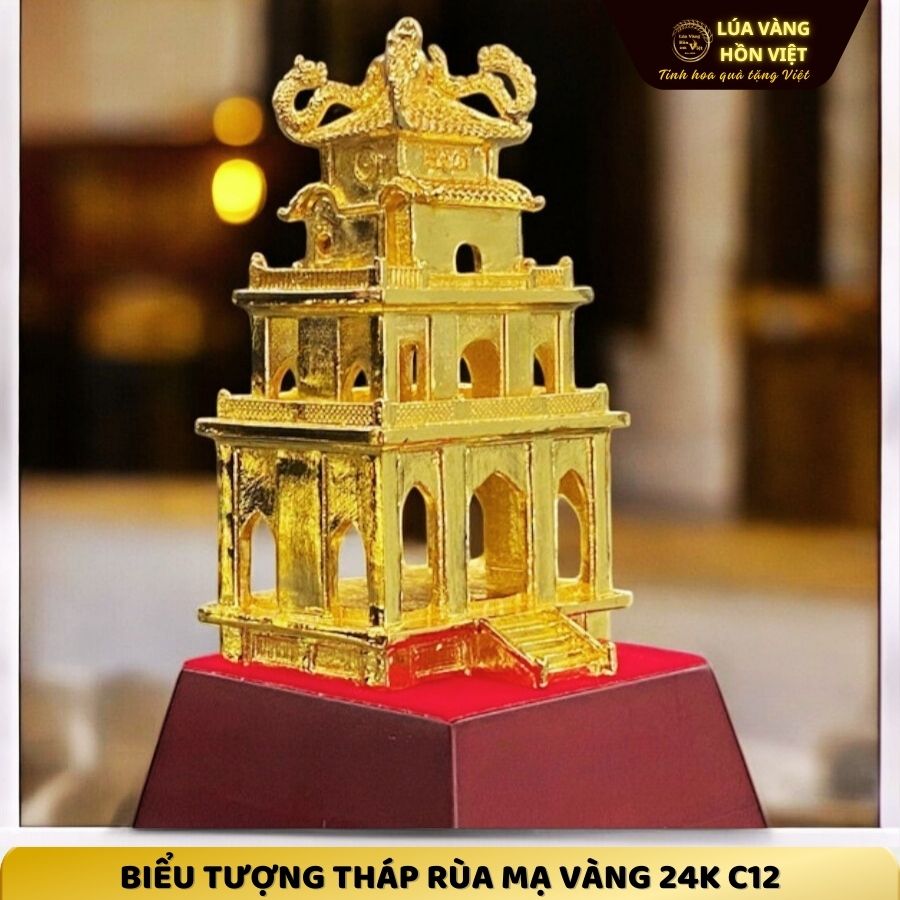 BIỂU TƯỢNG THÁP RÙA MẠ VÀNG 24K C12_thumbnail_2