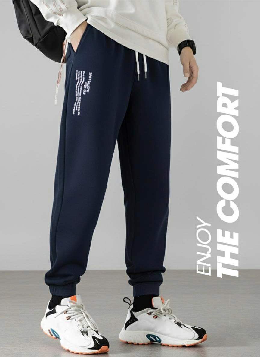 Quần nỉ bé trai màu xanh đen chun gấu