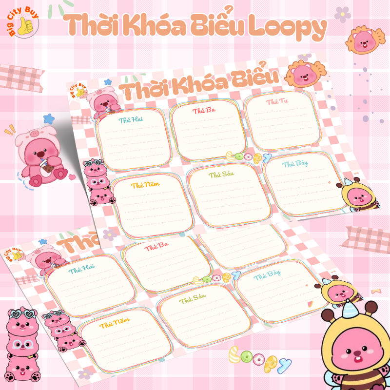 Thời Khóa Biểu Loopy, Capybara, Spider Man, Iron Man Siêu Đẹp Cho Bé_thumbnail_2