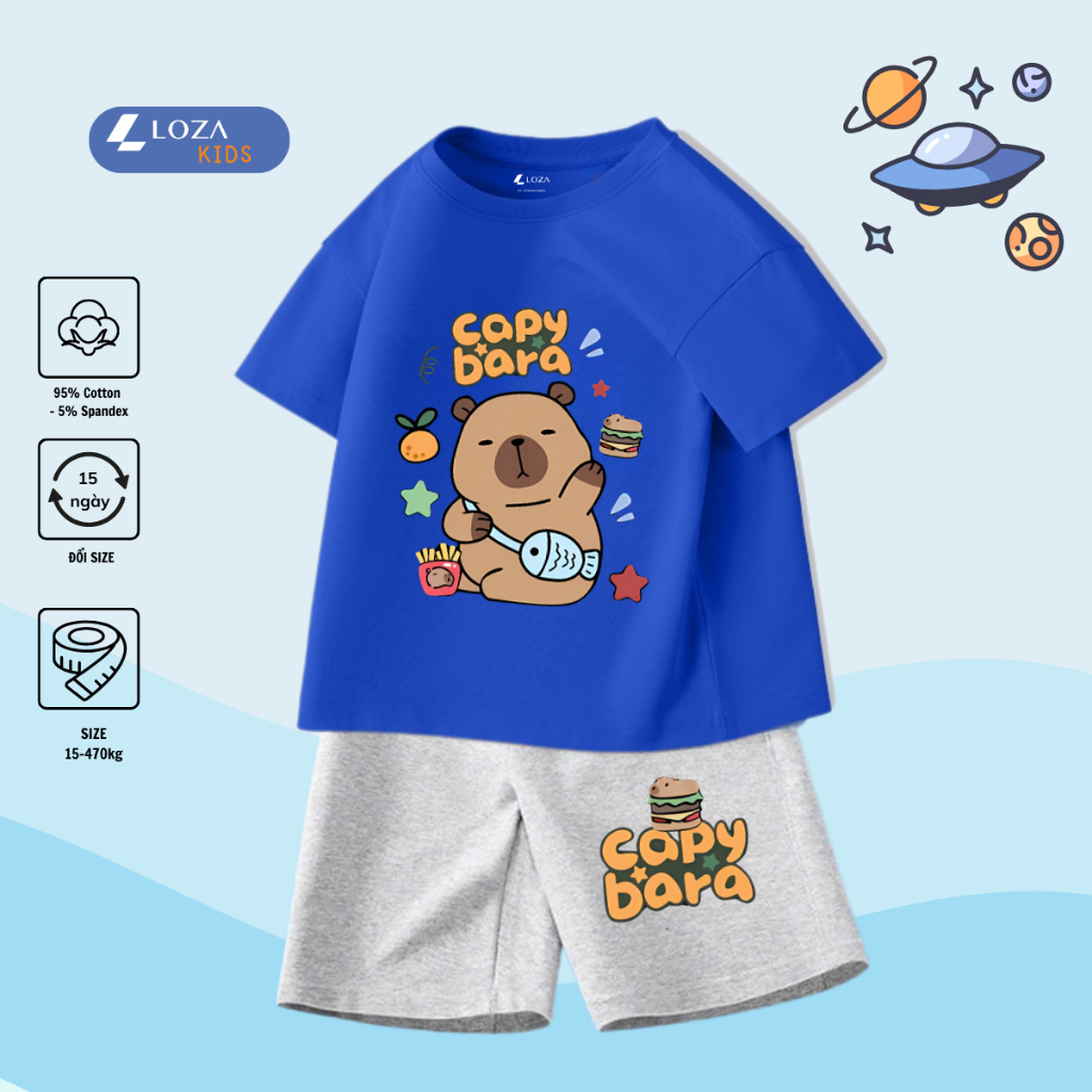 Bộ đồ bé trai in hình Capybara -  Loza Kids SB224_thumbnail_7