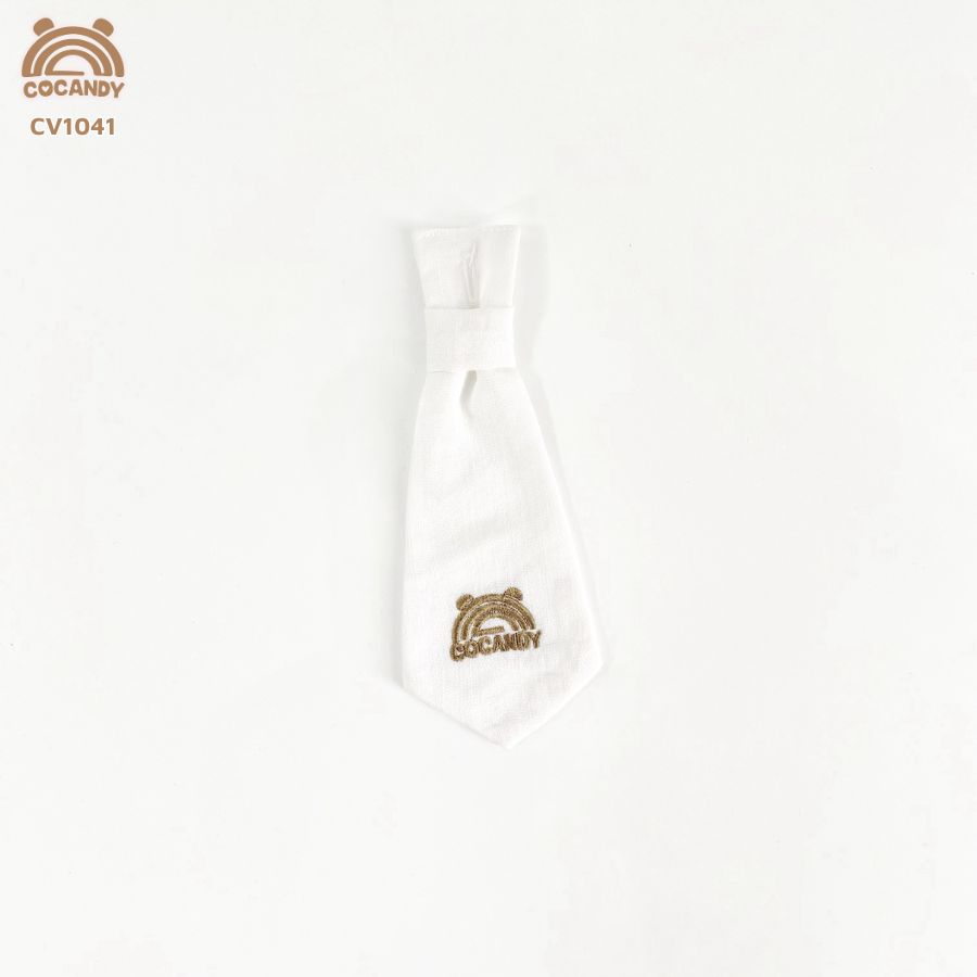 Cà vạt trắng thêu COCANDY