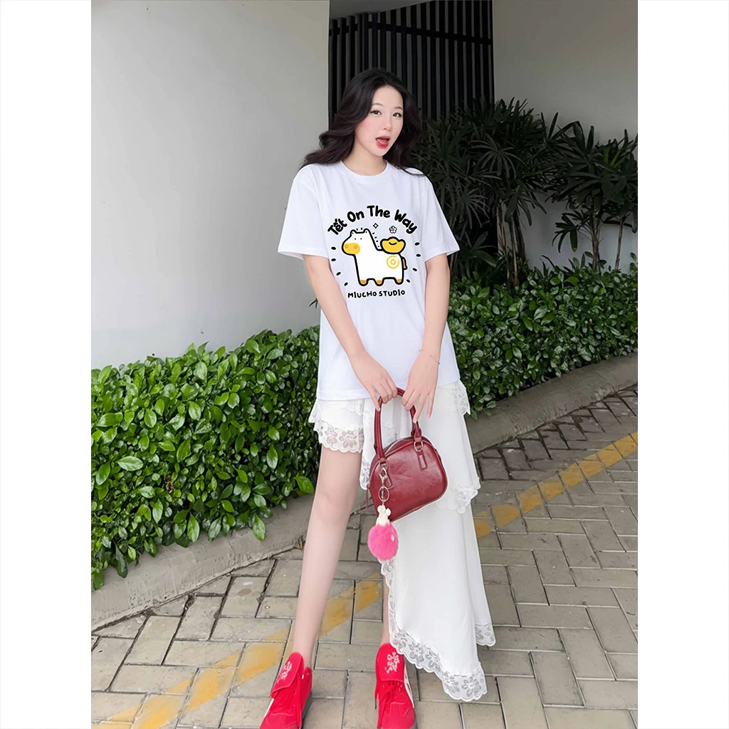 Áo thun form rộng unisex Miucho vải thoáng mát thấm hút tốt Tết On The Way 2888_thumbnail_4