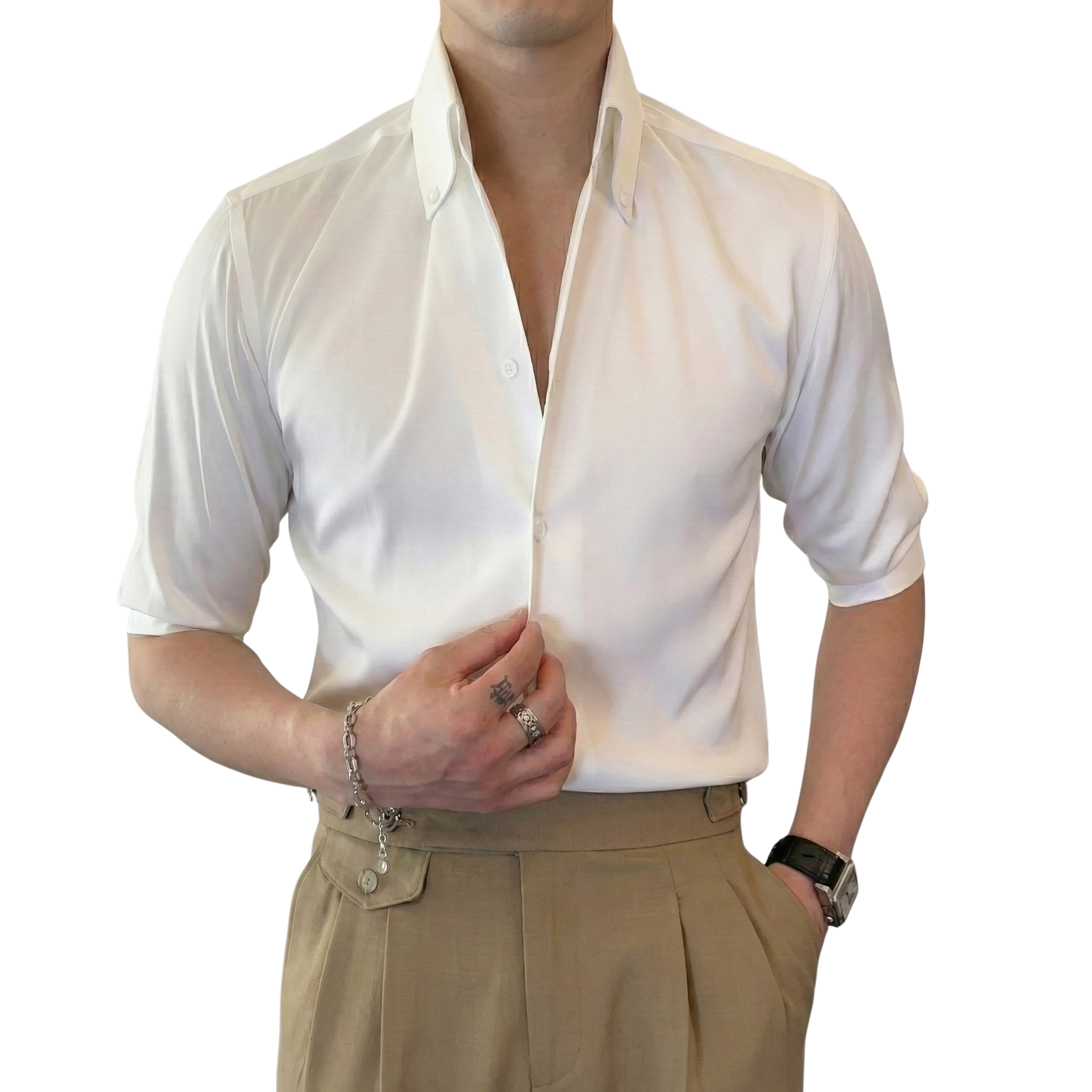 Áo Sơ Mi Riviera Cổ Button-Down Tay Lỡ