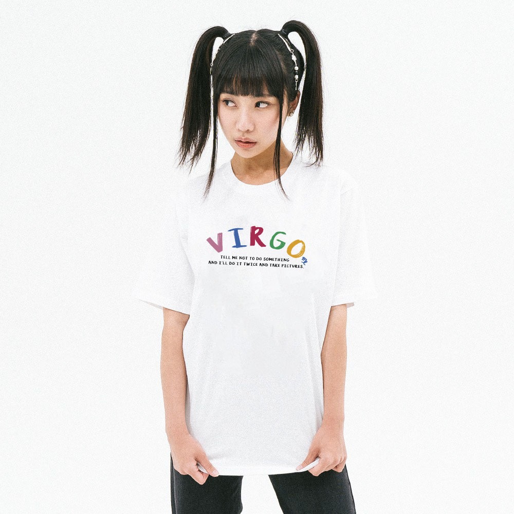 Áo thun nữ form rộng ATD377 cung hoàng đạo Xử Nữ VIRGO Miucho cotton cổ tròn in typography_thumbnail_2