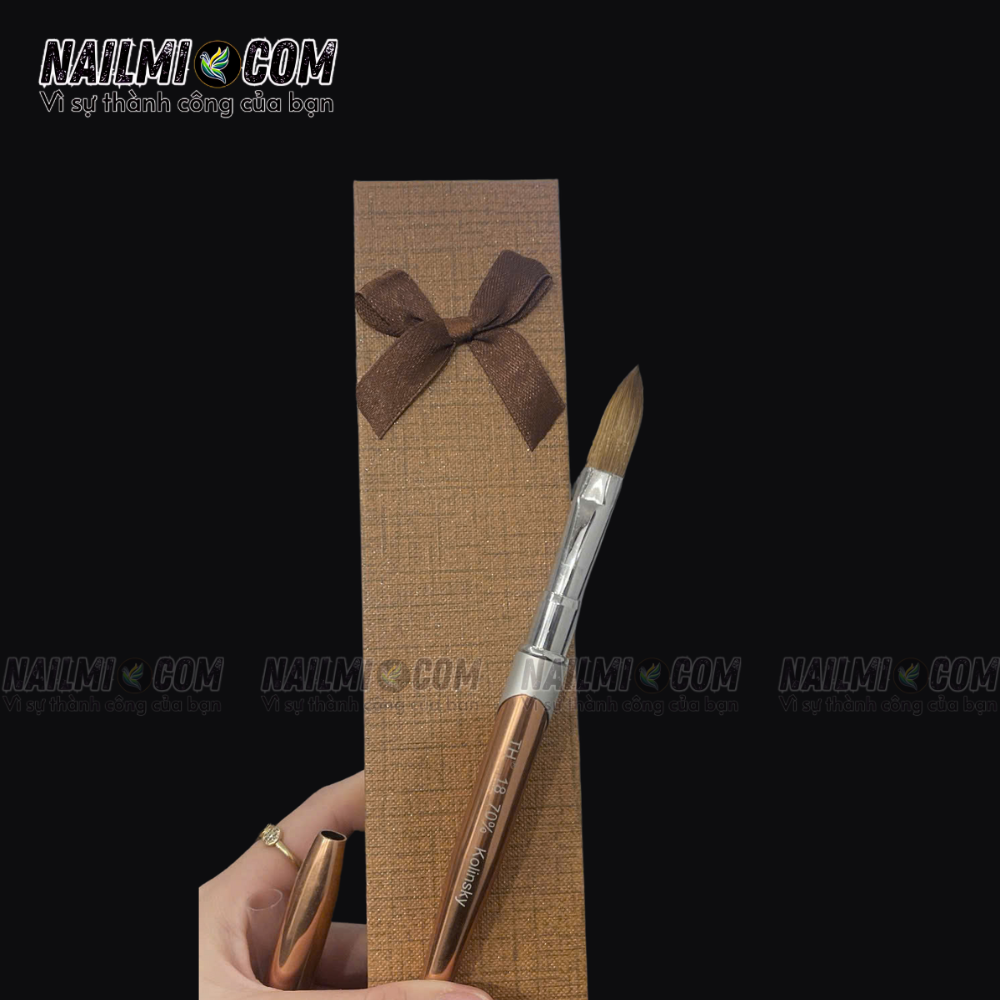 Cọ đắp bột - acrylic nail brush - số 16 - Kolinsky TH - cán kim loại_thumbnail_2